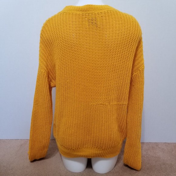 Forenza Victoria's Secret PINK sweater Small open knit crochet pullover v-neck - Picture 3 of 13